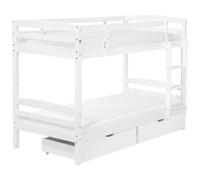Beliani Bunk Bed With Drawers Wood Regat 90 X 200 Cm (Eu Single) White