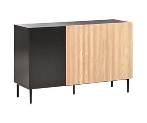 Beliani Cabinet Blythe Natural Ash Wood Black