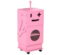 Beliani Cabinet Edgar 89 Cm Pink With Wheels
