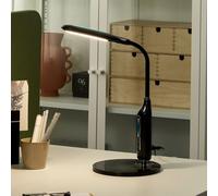 Beliani Candeeiro Led Desk Lamp Black Gloss With Adjustable Bendable Arm, Dimmer And Touch Colour Temperature Control