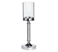 Beliani Candle Holder Abbeville 41 Cm Glass Silver