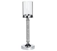 Beliani Candle Holder Abbeville Glass 48 Cm Silver