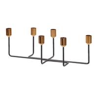 Beliani Candle Holder Bangka Metal 12 Cm Black