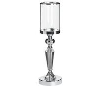 Beliani Candle Holder BONAO Glass 42 cm Silver, Silver