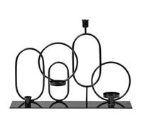 Beliani Candle Holder Cobh 30 Cm Metal Black