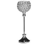 Beliani Candle Holder Esternay 27 Cm Metal Silver
