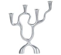 Beliani Candle Holder Famoes 41 Cm Metal Silver