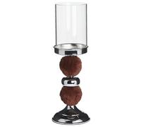 Beliani Candle Holder Padre 38 Cm Glass Brown