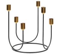 Beliani Candle Holder Panay Metal 25 Cm Black