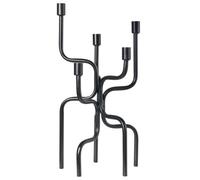 Beliani Candle Holder Porrtela Metal 50 Cm Black