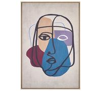 Beliani Canvas Binetto Feminine Motif 63 X 99 Cm Multicolour