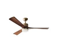 Beliani Ceiling Fan with Light Speed Control Light Adjustment Wood Metal Brass Aruwimi