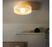 Beliani Ceiling Lamp Flush Mount, White Frosted Glass Shade For Low Ceilings, 35Cm Diameter