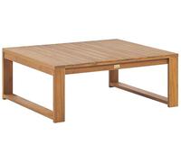 Beliani Certified Acacia Wood Garden Coffee Table 90 x 75 cm Light Wood Timor II