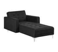 Beliani Chaise Longue Aberdeen Fabric Graphite Grey