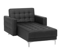 Beliani Chaise Longue Aberdeen Faux Leather Black