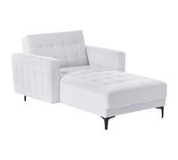 Chaise Longue ABERDEEN Velvet Light Grey