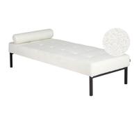 Beliani Chaise Longue Chinon Boucle White