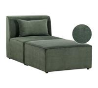 Beliani Chaise Longue Lemvig Corduroy Dark Green