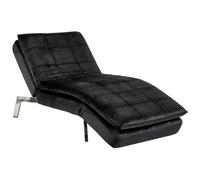 Beliani Chaise Longue Loiret Velvet Black