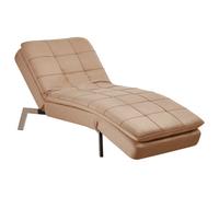 Beliani Chaise Longue Loiret Velvet Light Brown