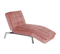 Beliani Velvet Chaise Lounge Pink Loiret