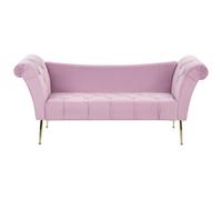 Beliani Chaise Longue Nantilly Velvet Light Violet