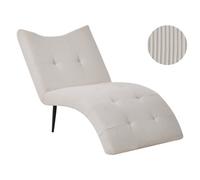 Beliani Chaise Longue Quilly Corduroy Taupe