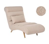 Beliani Chaise Longue Rives Boucle Beige
