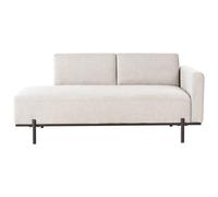 Beliani Chaise Longue Savasse Faux Linen Light Beige