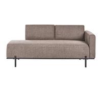 Beliani Chaise Longue Savasse Faux Linen Light Brown