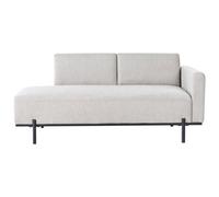 Beliani Chaise Longue Savasse Faux Linen Light Grey