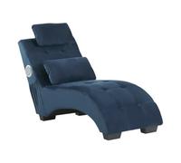 Beliani Chaise Longue Simorre Velvet Dark Blue With Built-In Bluetooth Speaker