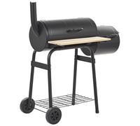 Beliani Charcoal Bbq Grill Satah With Smoker Metal Black