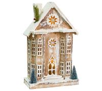 Beliani Christmas Decoration Led Unari House 50 Cm Light Brown