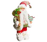 Beliani Christmas Decoration Mosvatn Santa Claus 37 Cm Red/ Green