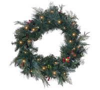 Beliani Christmas Wreath Led Elbrus 60 Cm Green