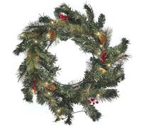 Beliani Christmas Wreath Led Tenala Green 60 Cm