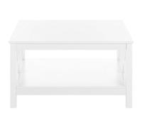 Beliani Coastline White 2-Tier Coffee Table 80 X 80 Cm Square - Hamptons Boho Style