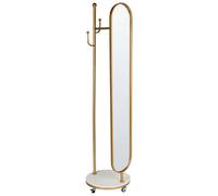 Beliani Coat Stand With Mirror Lorena 172 Cm Metal Gold