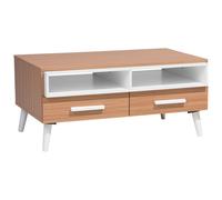 Beliani Coffee Table Alloa With Storage Light Brown/ White