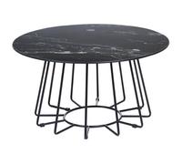 Coffee Table BERNIE Tempered Glass Black Marble