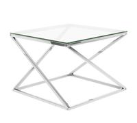 Beliani Coffee Table BEVERLY Glass Silver, Silver
