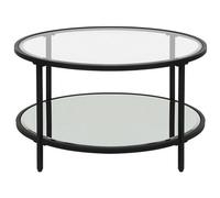 Beliani Coffee Table Birney Tempered Glass Black