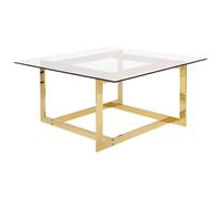Beliani Coffee Table Crystal Tempered Glass Gold