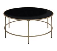 Beliani Coffee Table FLORENCE Glass Black/ Gold, Black