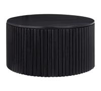 Coffee Table KIRKWOOD Mango Wood Black with Storage