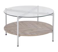 Beliani Coffee Table Lovell Tempered Glass Silver