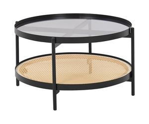 Beliani Coffee Table Reno Tempered Glass Black