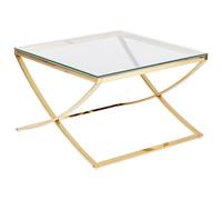 Beliani Coffee Table Ringgold Tempered Glass Gold